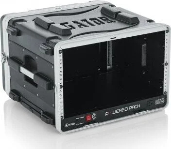 Gator 6U Audio Rack; Powered Rolling