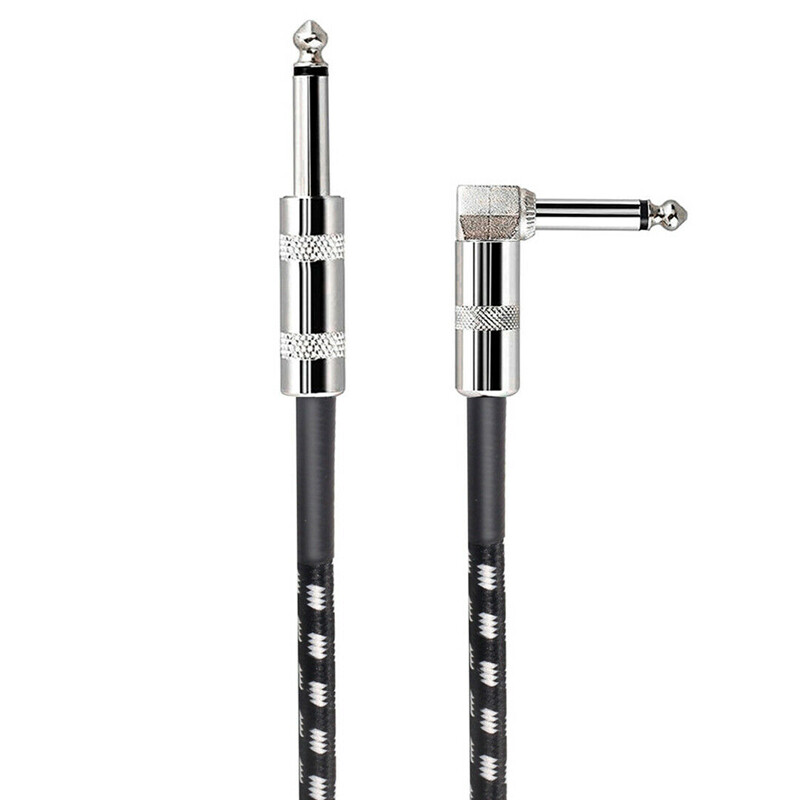 10FT Electric Patch Cord Guitar Amplifier Amp Cable Right Angle 90 Degree