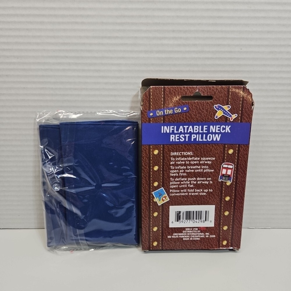 Inflatable Neck Rest Pillow Blue