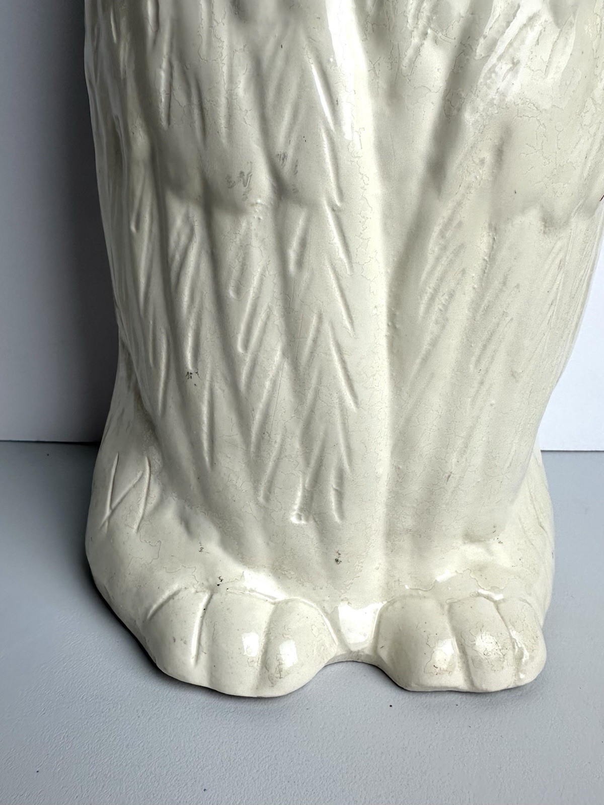 RARE Vintage Mid Century Modern 1960s Ceramic Owl Umbrella Stand Cane Holder MCM