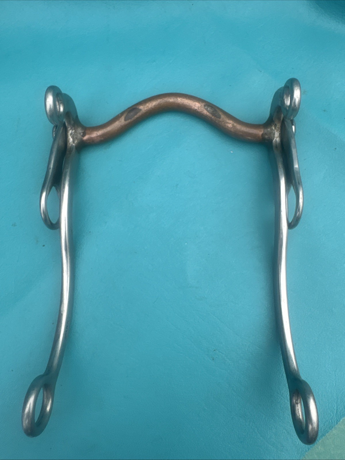 ED SIMS Maker Mark 5” Copper Mouth- Swinging Curb Bit SS Shanks Rare!