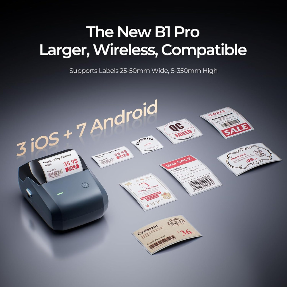 B1 Pro Label Maker, 300DPI HD Label Printer, Ideal for Photos,Stores,Notes,Study