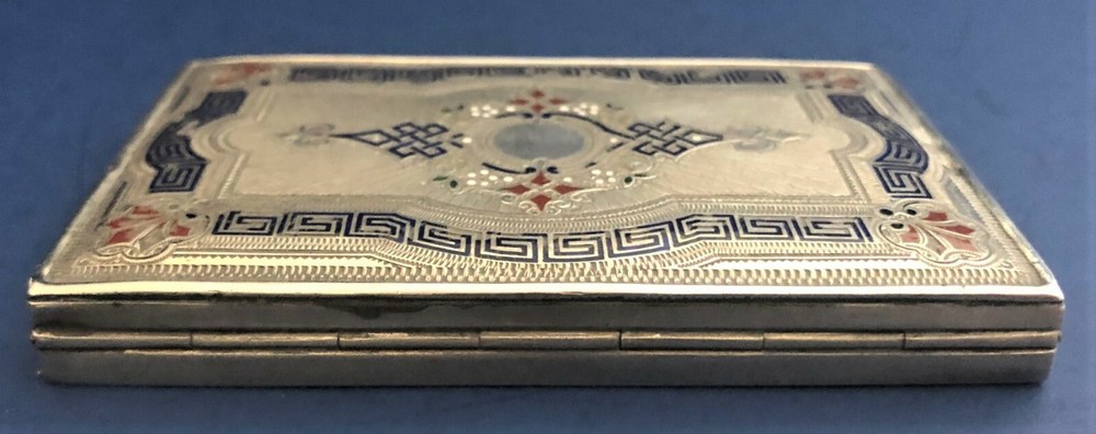 Antique Imperial Russian Enamel 84 Silver Cigarette Case