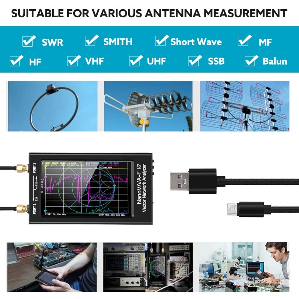 4.3 inch Vector Network Analyzer 50kHz-3000MHz HF VHF UHF VNA Antenna Analyzer