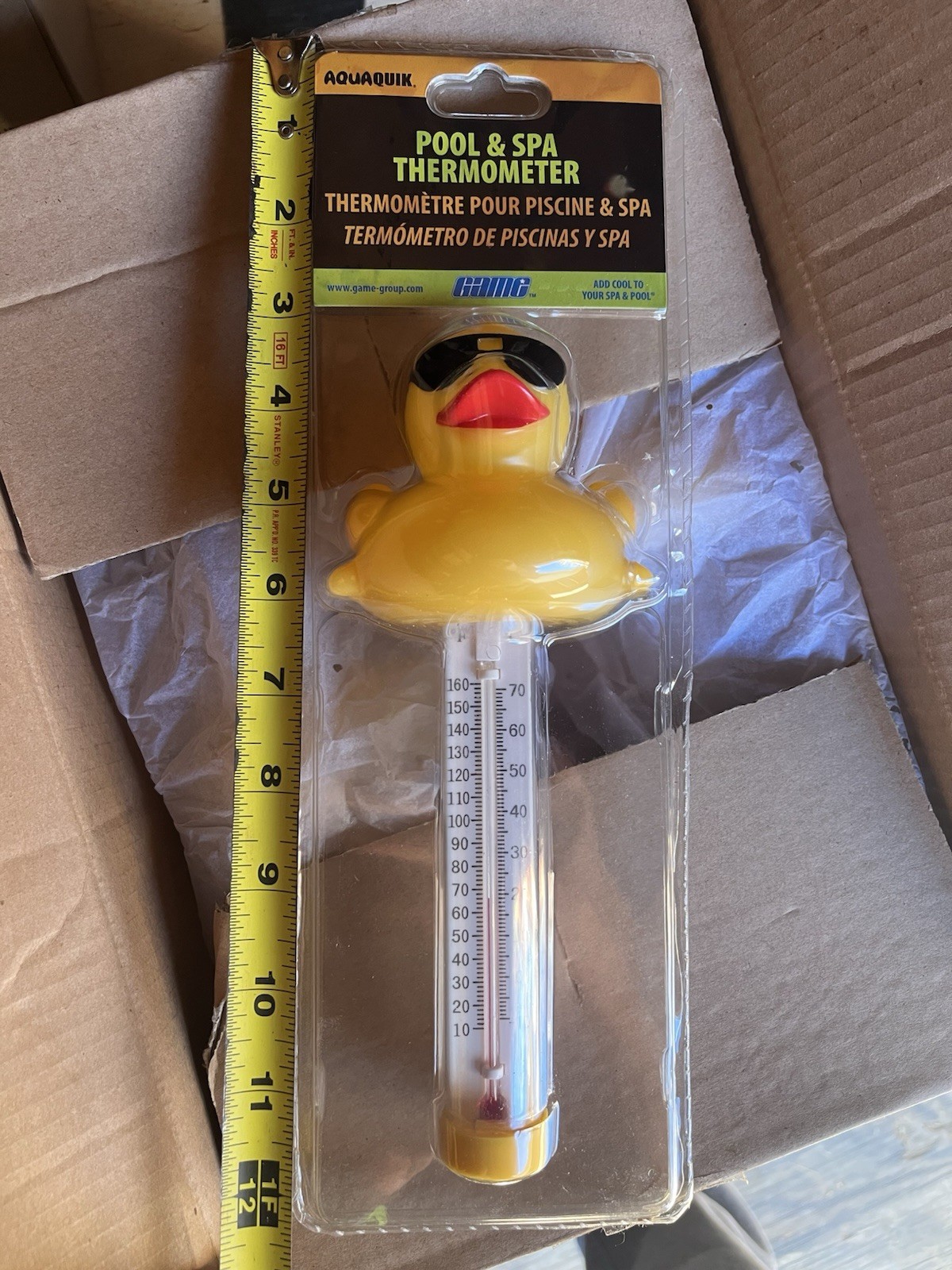 Game 7000 Derby Duck Pool & Spa Thermometer Aquaquik Shatter-Resistant