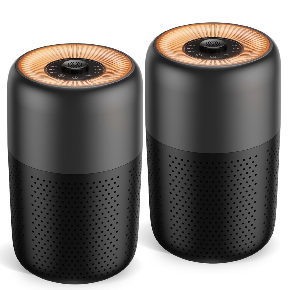 2 Pack Purifiers for Bedroom Home with Aromatherapy Function,Small Purifier w...
