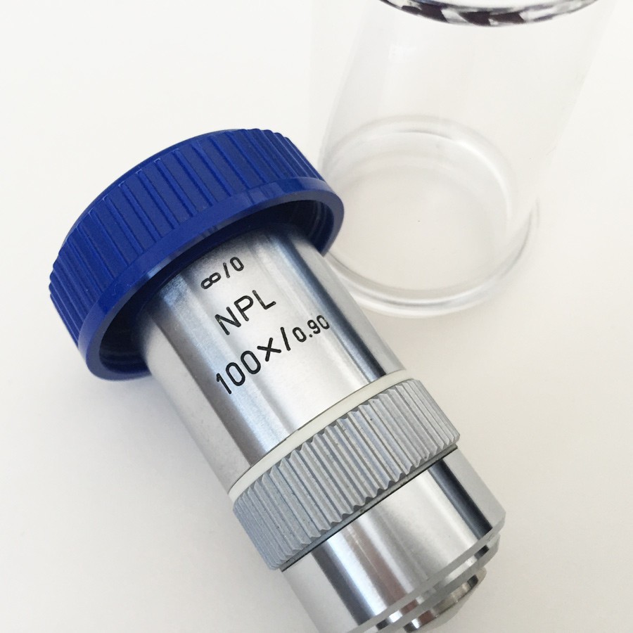 LEITZ WETZLAR NPL 100x / 0.90na MICROSCOPE OBJECTIVE LENS 20mm Thread