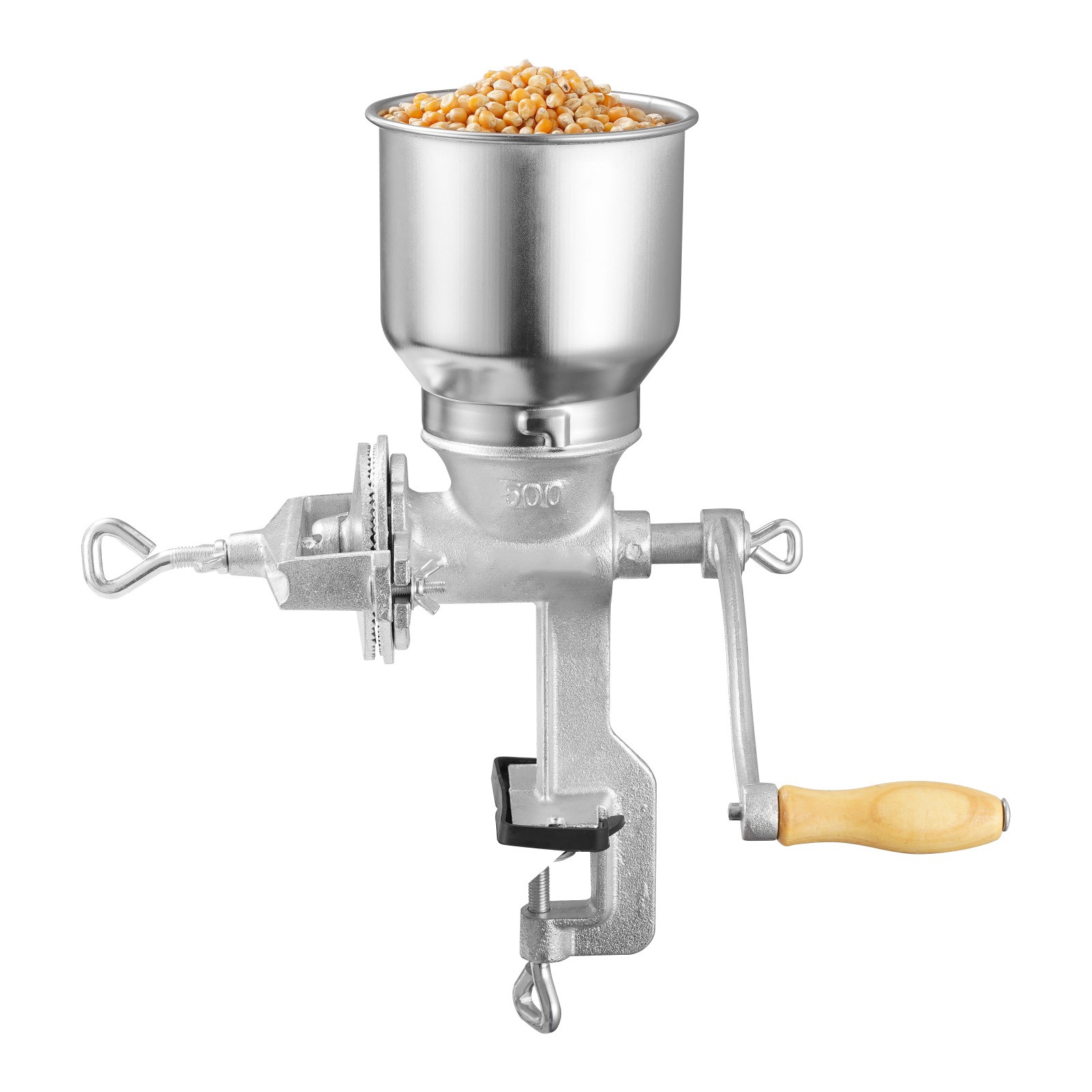 Uimoso Manual Grain Mill with High Hopper, Hand-Crank Cast Iron Corn and Grinder