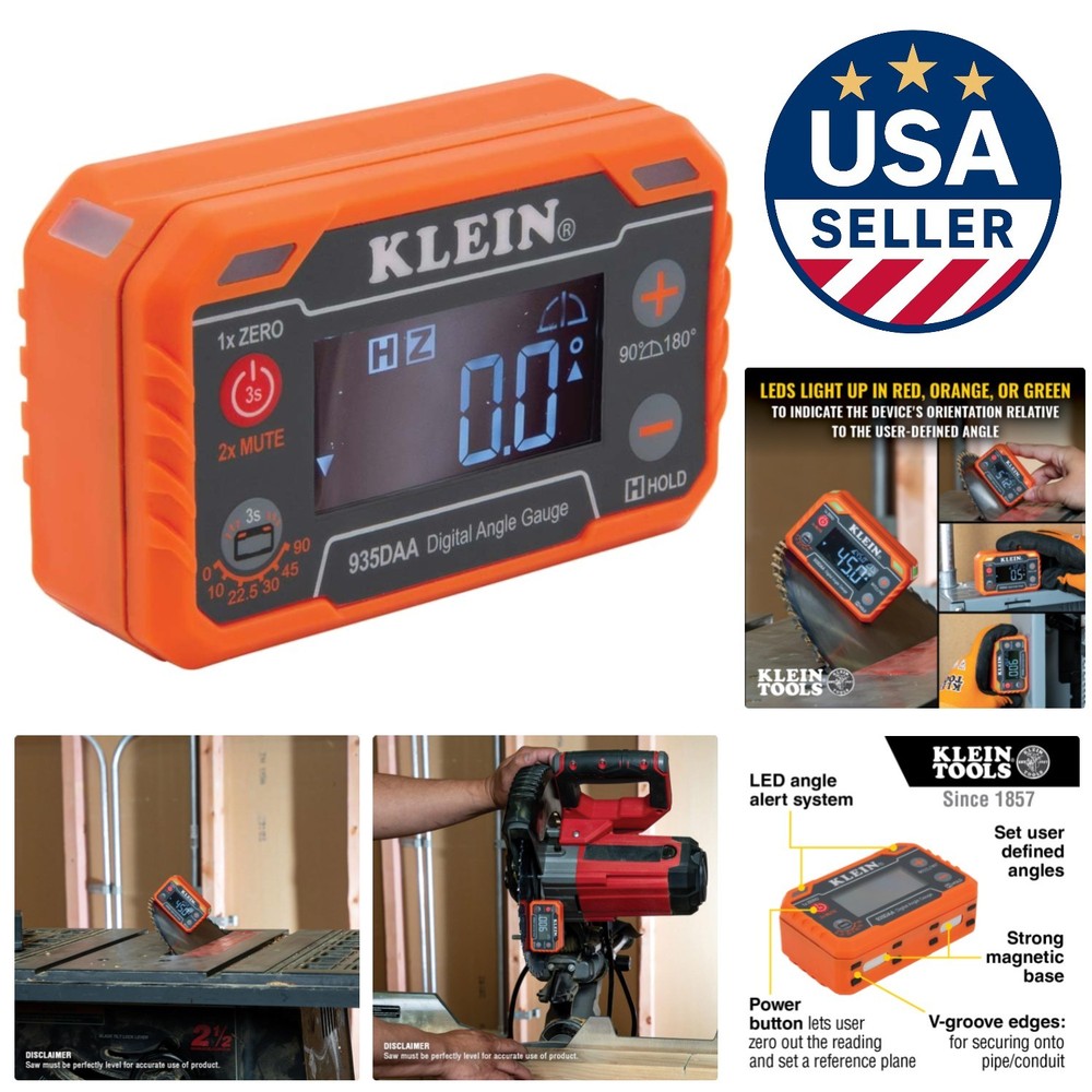 Klein Tools Digital Angle Gauge with LED Alert - Precision Measurement Tool