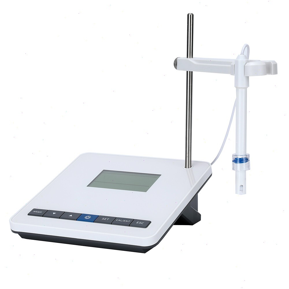 Lab Benchtop PH Meter PH Tester with PH Buffer Powder Simple Bracket Electrode