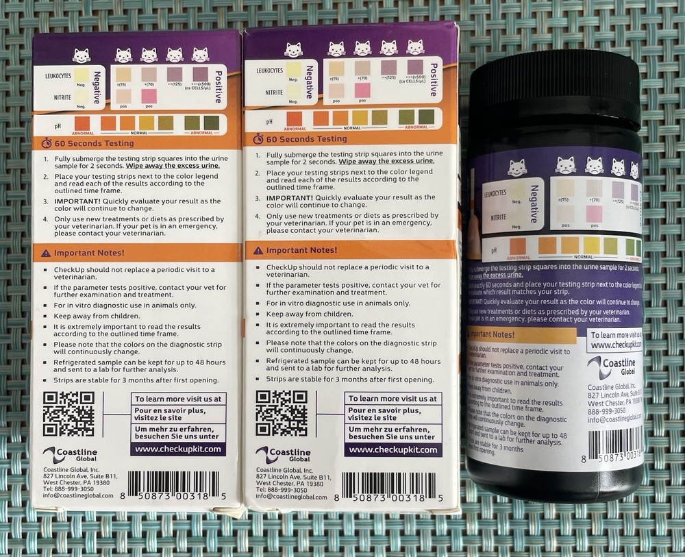 Checkup pet urine Testing Strips, 2 Boxes, One Unopened And One Opened