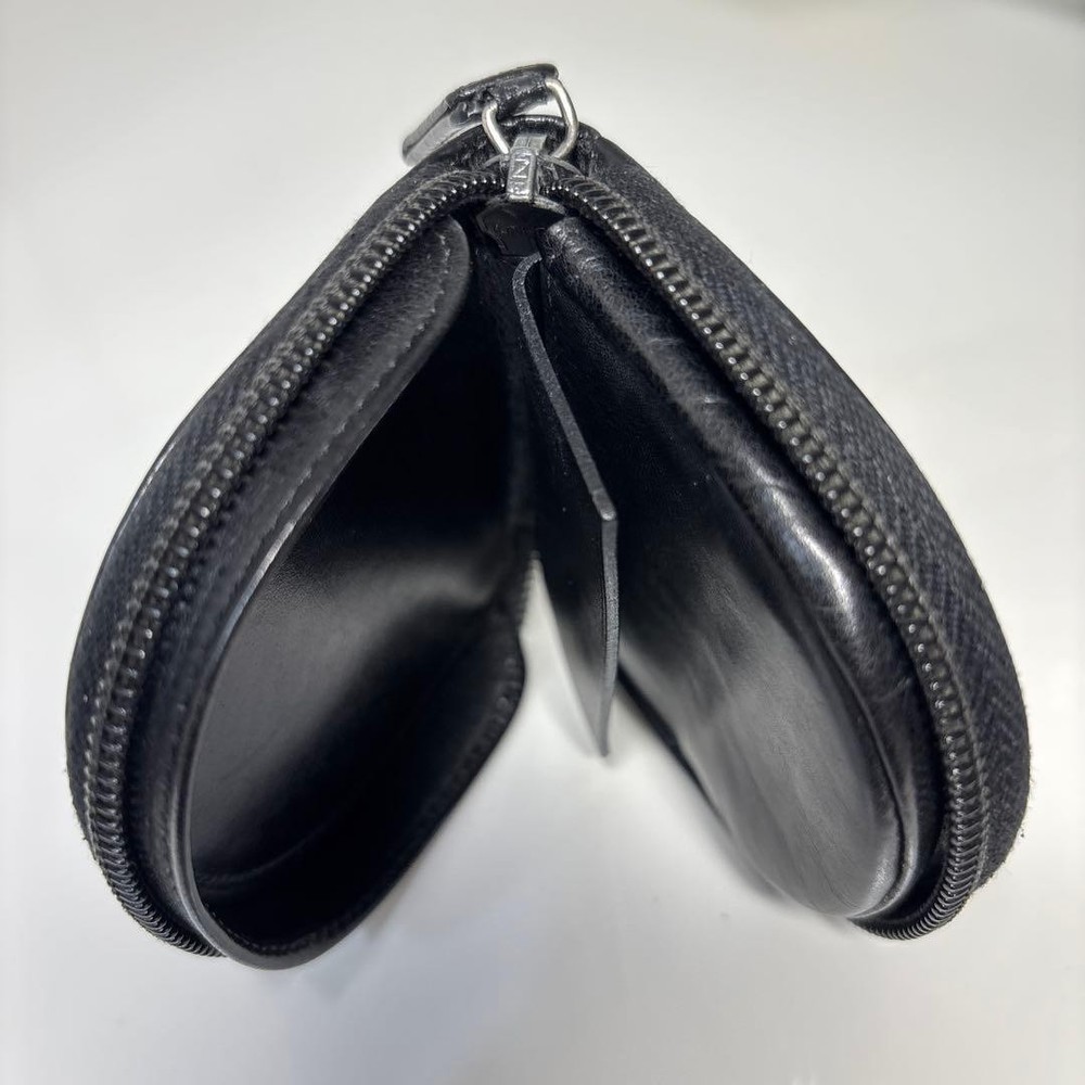 Authentic PRADA Black Leather Punch Coin Case excellent gift