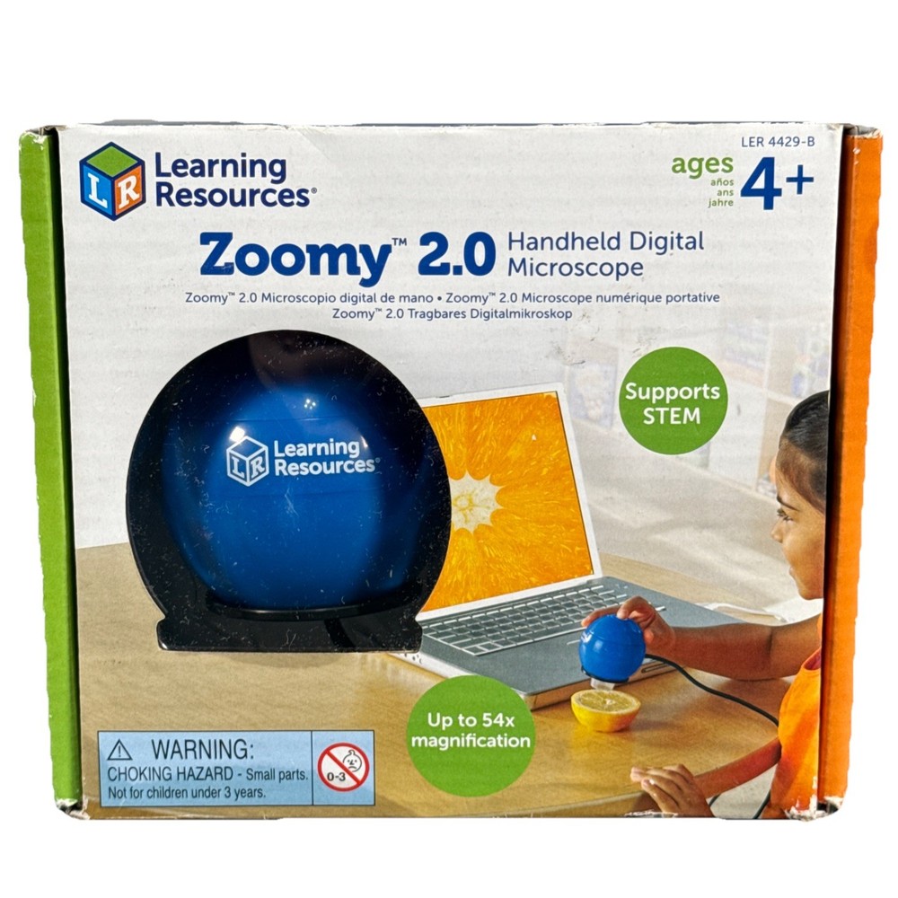 Learning Resources Zoomy 2.0 Handheld Digital Microscope Blue USB STEM - READ
