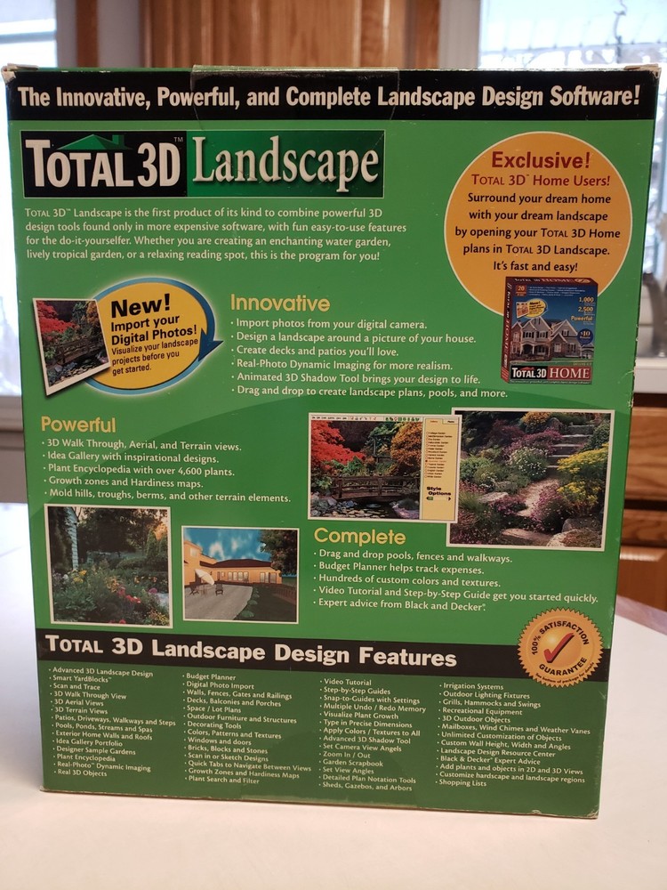 Total 3D Landscape Deluxe 6.0 Design Software 20 Programs in One 2003 New