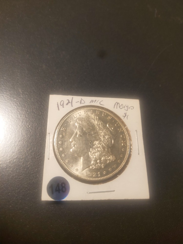 1921 Micro D / Morgan silver dollar 90% silver coin