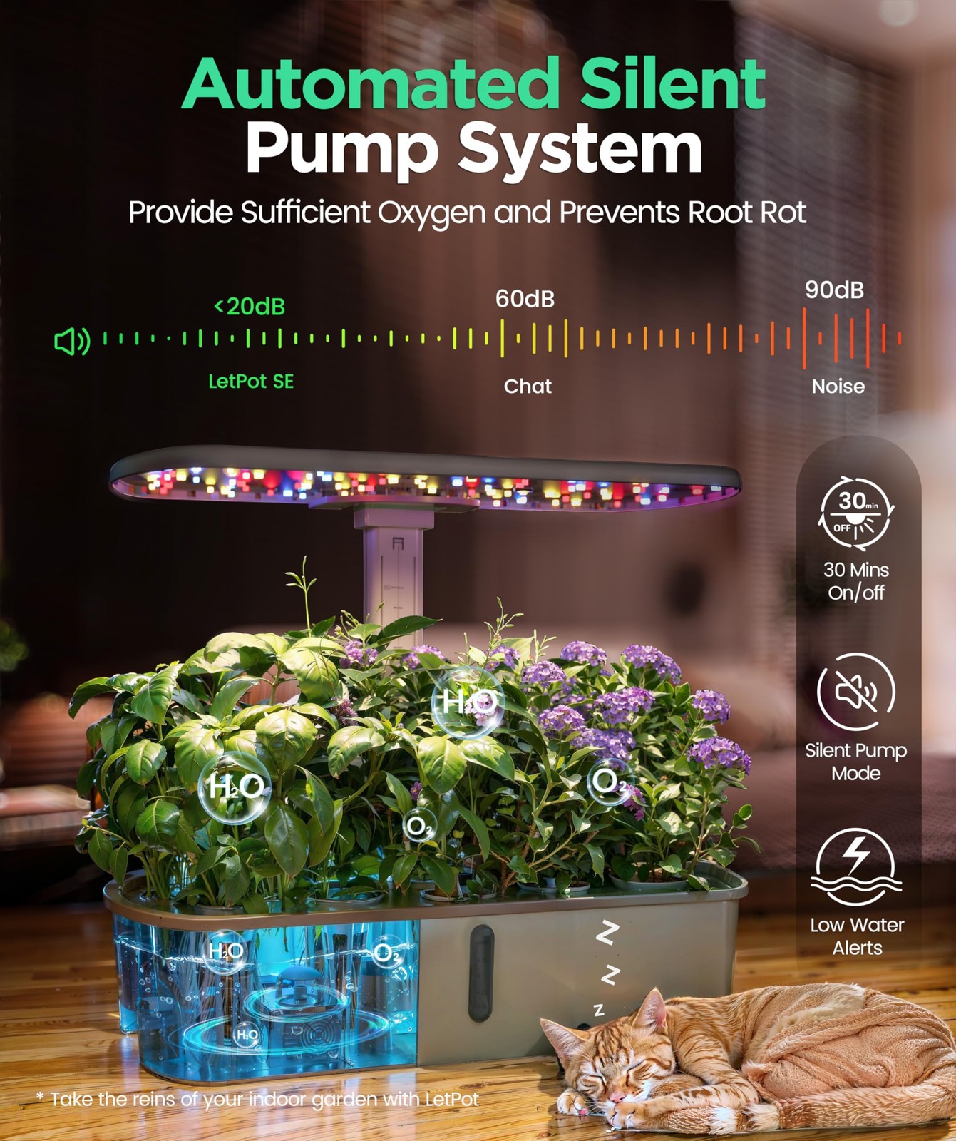 LetPot LPH-Air Hydroponics Growing System Kits, APP & WiFi 10 Pods, Green