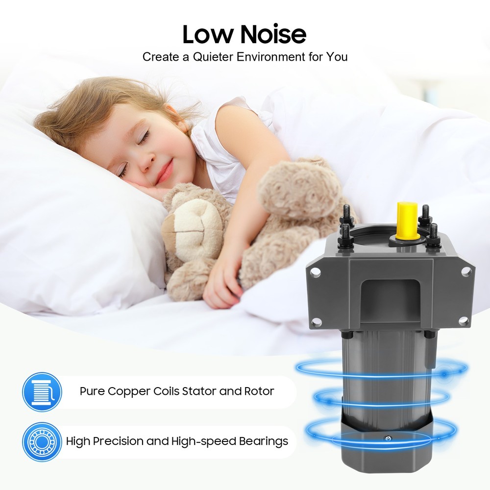 250W 110V AC Gear Motor with Variable Speed Controller and Bracket Single Phase