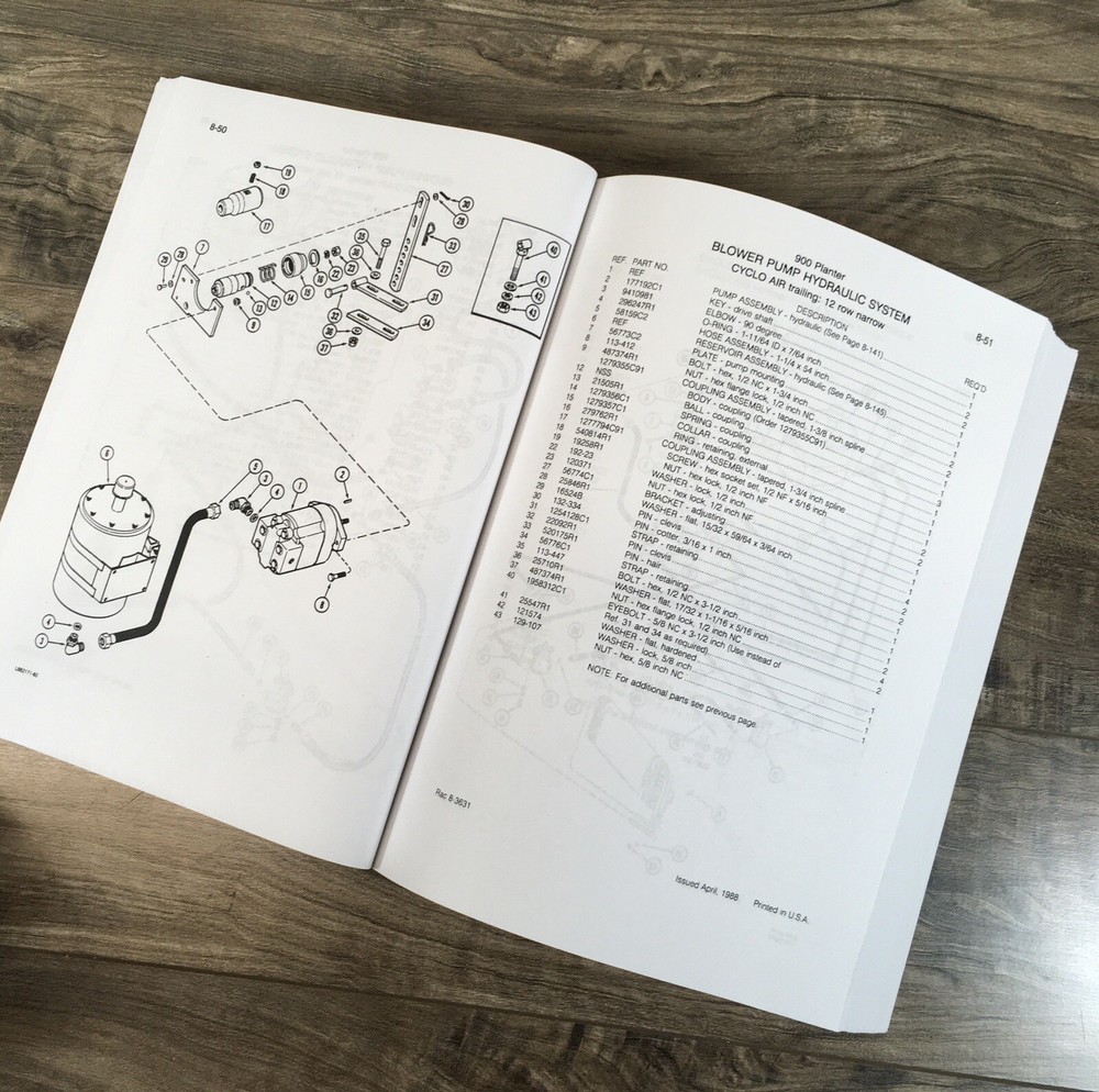 Case 900 Planter Parts Manual Catalog Book Assembly Schematic Exploded Views