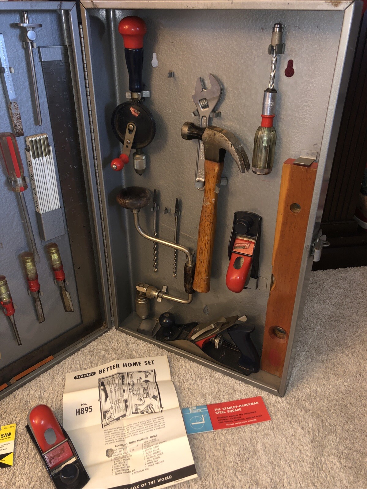 VTG Stanley Handyman Better Home Tool Cabinet H895 Tools Metal Case (FREE S&H)