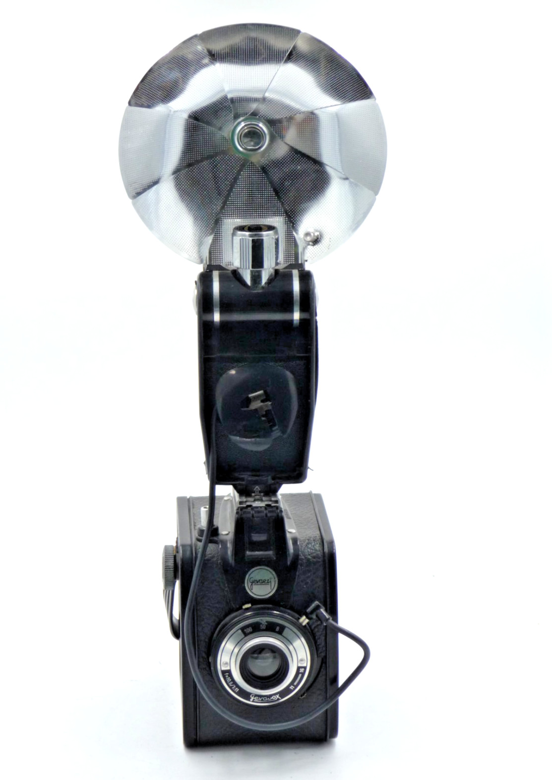 Gevaert Gevabox Art Deco box camera with Agfalux flash