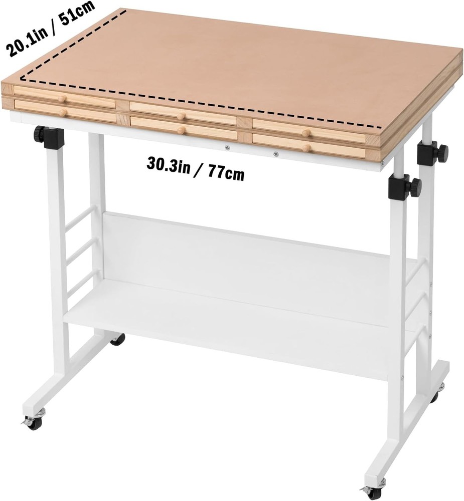 Tektalk 2000 Piece Foldable Puzzle Board with Height Adjustment, Jigsaw White