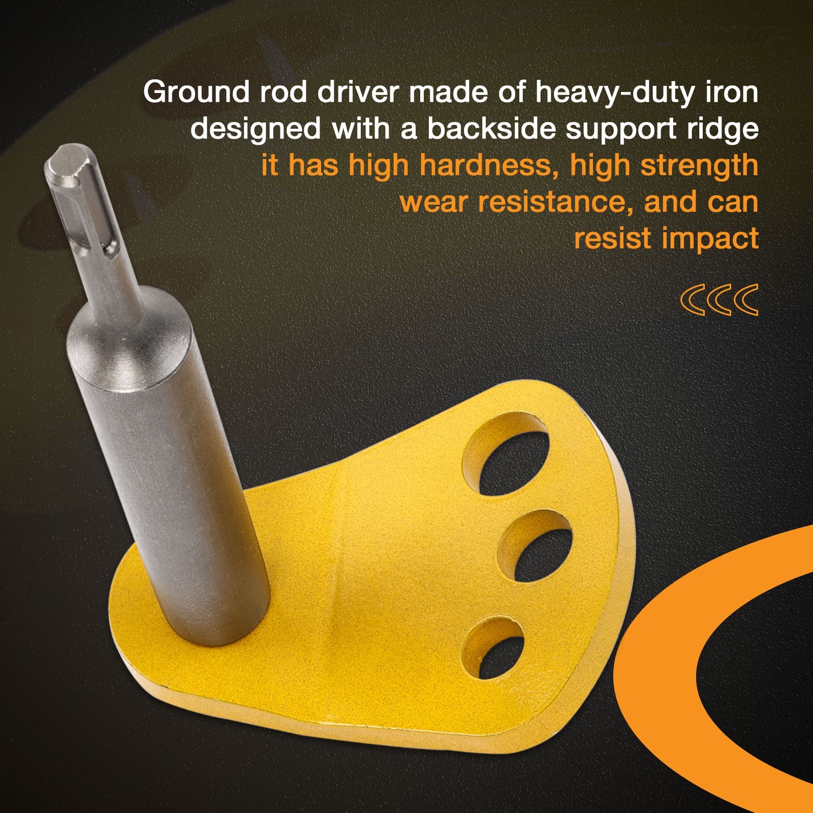 SDS Plus Ground Rod Driver with Adapter Bits For 5/8 1/2 3/4 In Ground Rods