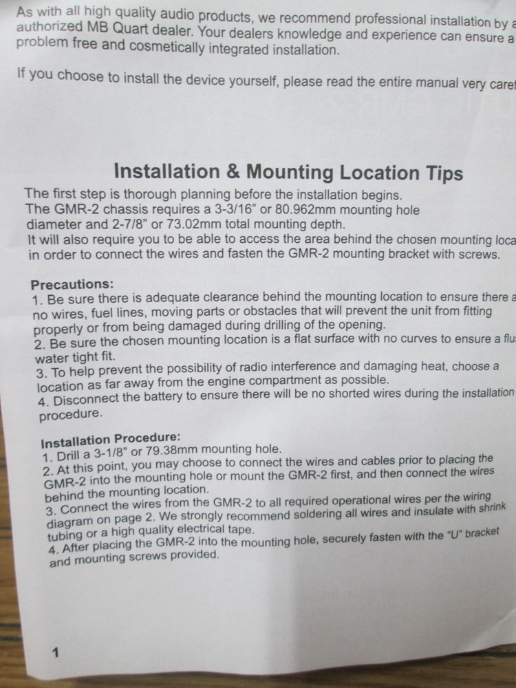 MB Quart GMR-2 Nautic 160 Watt Powered Source Unit Bluetooth