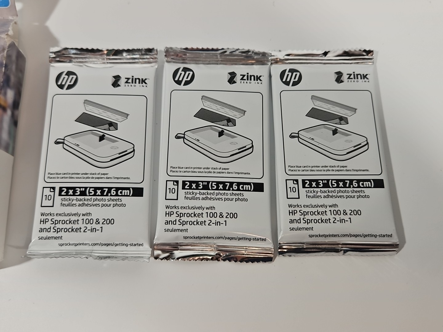 30 SHEETS HP Sprocket Zink Photo Paper 2x3" for HP Sprocket Photo Printers