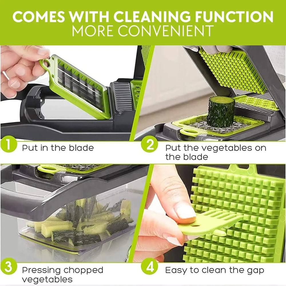 16-in-1 Mandoline Slicer – Avoid Injuries, Safe & Precise Kitchen Tool