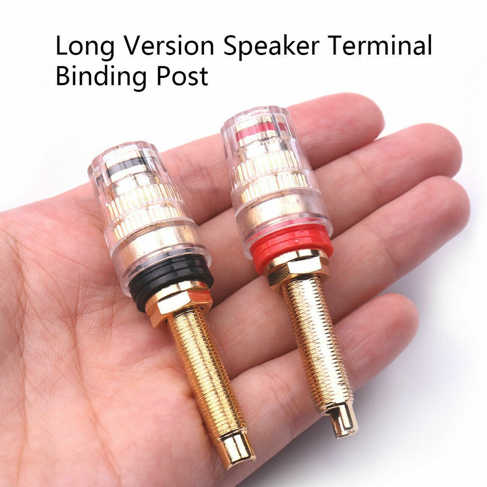 1 Pair 2pcs Audio Speaker Binding Post Thread Terminal Banana Plug Gold Plated
