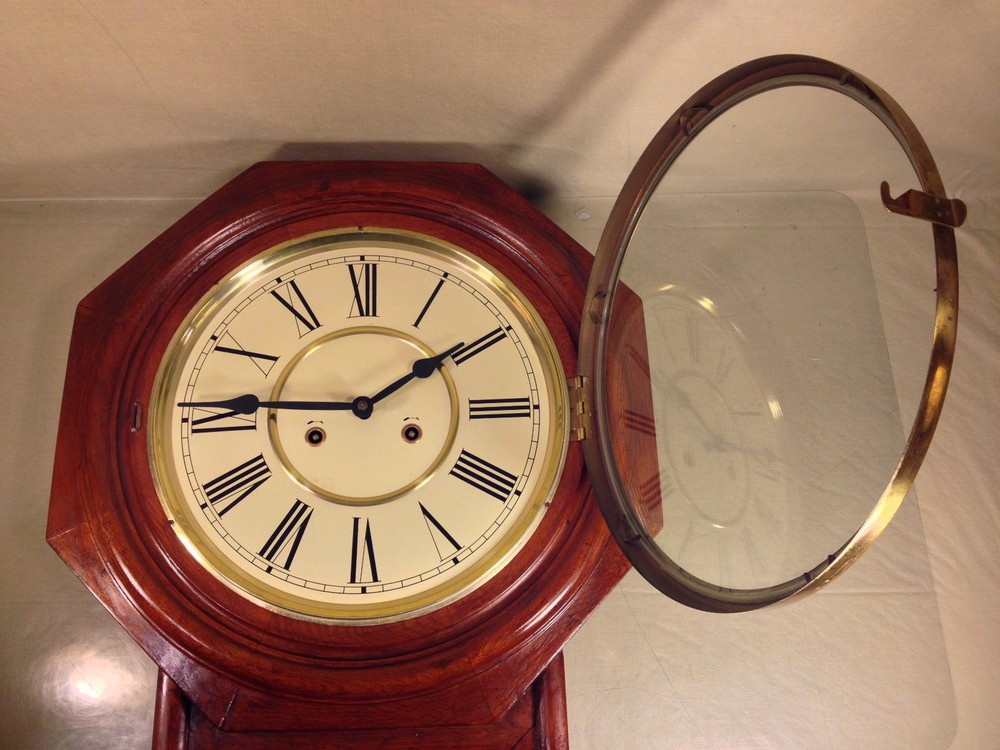 Ansonia Long Drop Regulator Clock Runs and Strikes Made in China