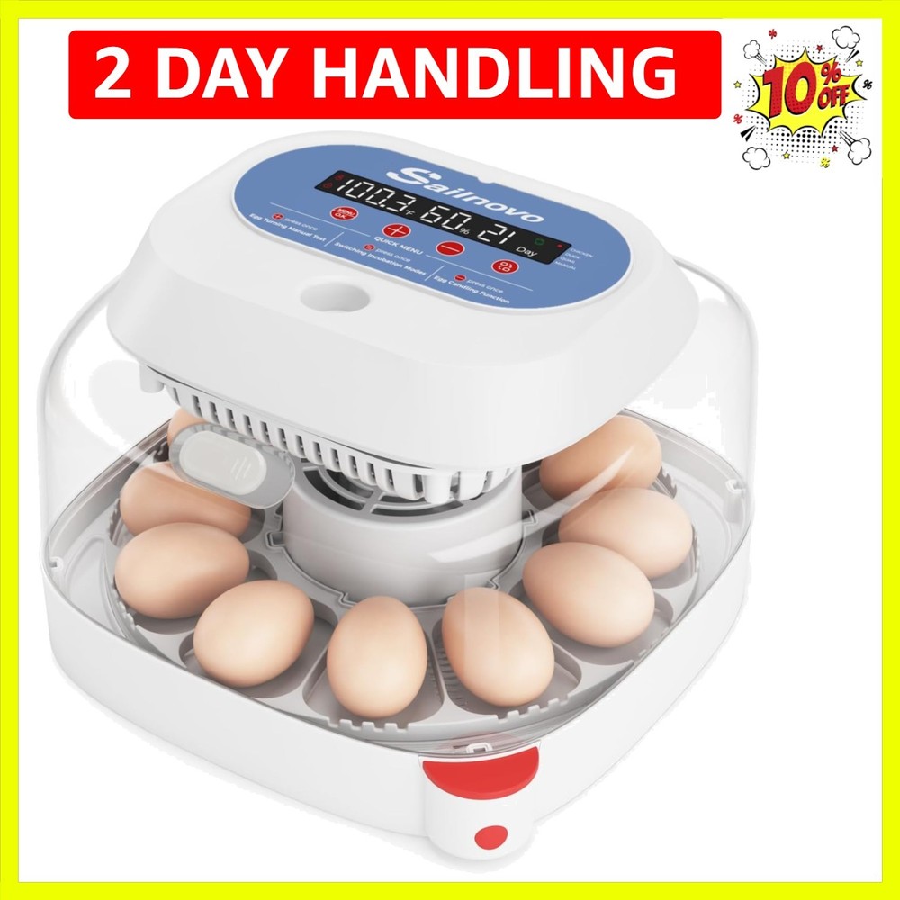 Incubators for Hatching Eggs 12 Egg Incubator with 4 Modes Temperature Contro...