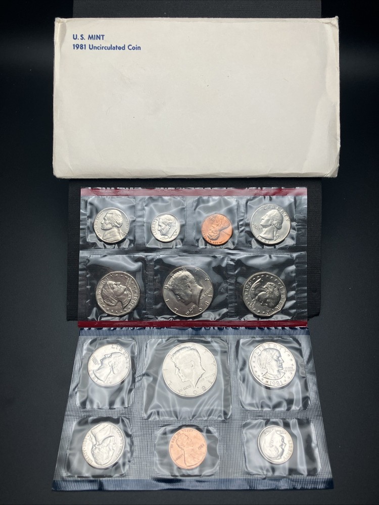1981 Uncirculated Coin Set US Mint with Original Envelope