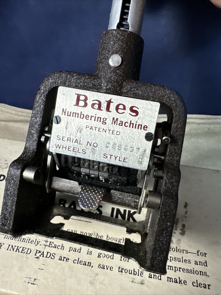 Bates Automatic Numbering Machine Wheels 6 Style E