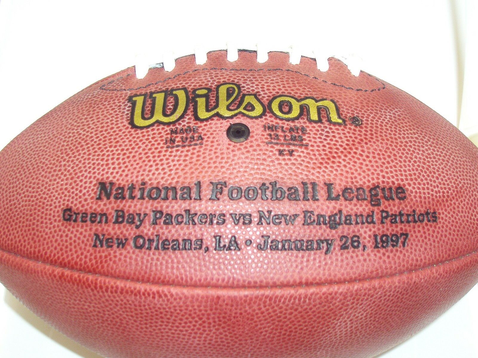 Green Bay Packers Serial Numbered Superbowl XXXI "Player" Game Ball 1 of a Kind