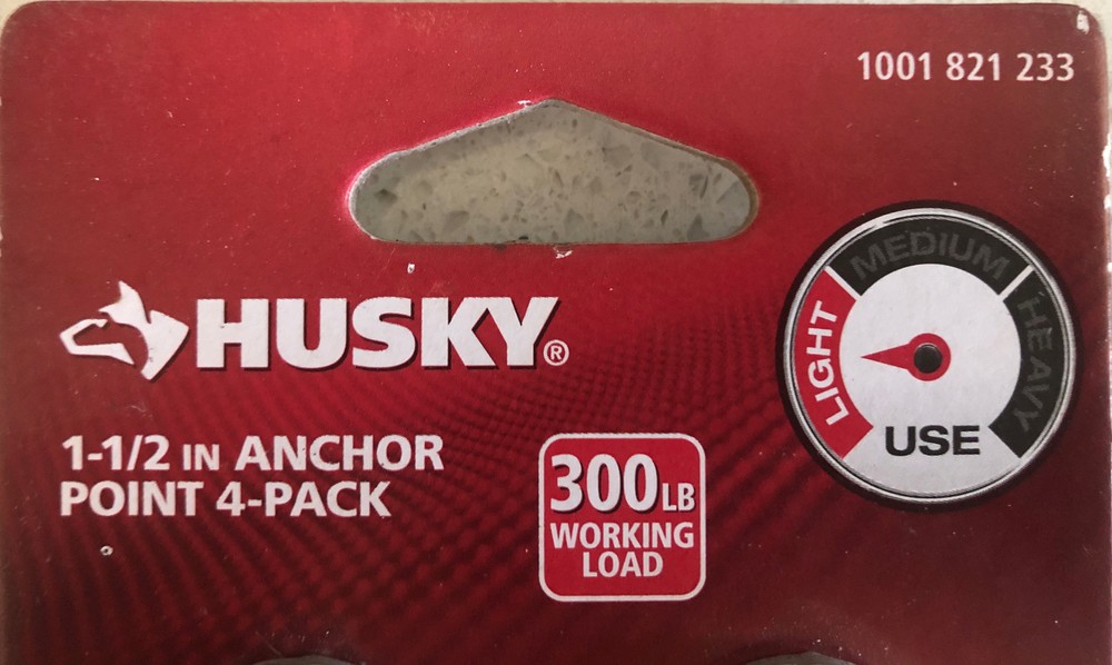 Husky 1-1/2” Anchor Point 4-Pack 300lbs. Working Load