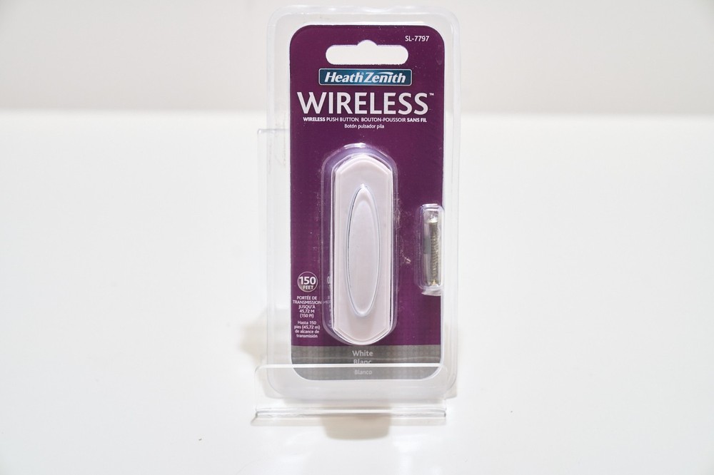 Heath Zenith SL-7797-02 Plastic Wireless Push Button Replacement Doorbell