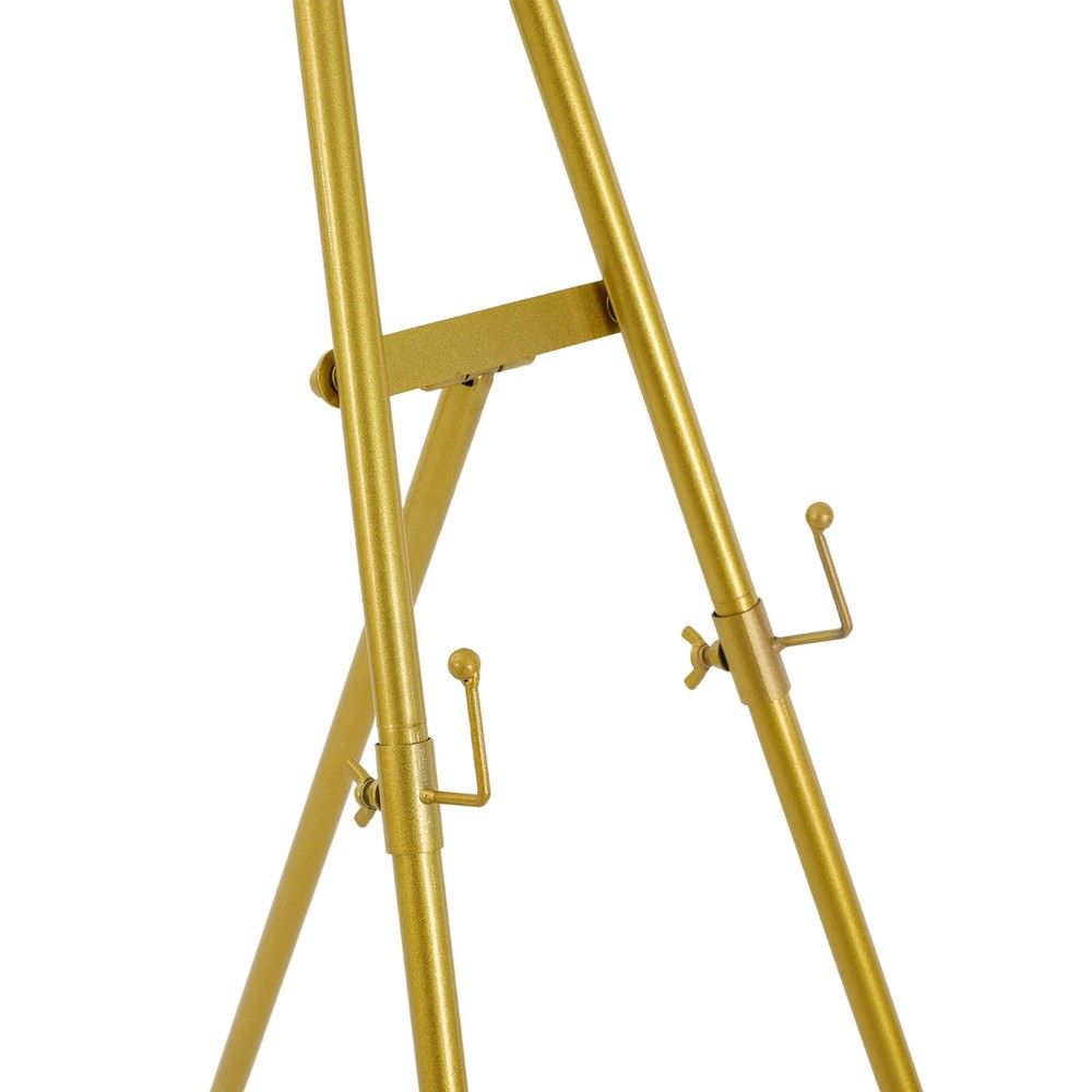 Adjustable Display Easel Stand, Steel Floor Standing Easel, Gold Display Stand