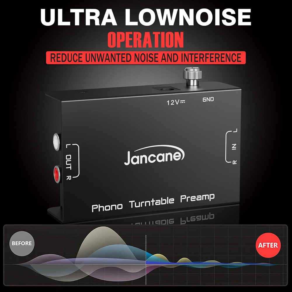 Phono Turntable Preamp, Phonograph Preamplifier with RCA Input, RCA/TRS Outpu...