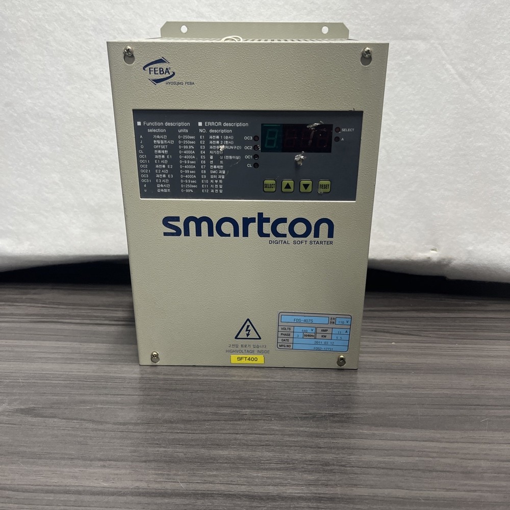 Smartcon FDS-407S Digital Soft Starter 110v - 440v Untested Read Description