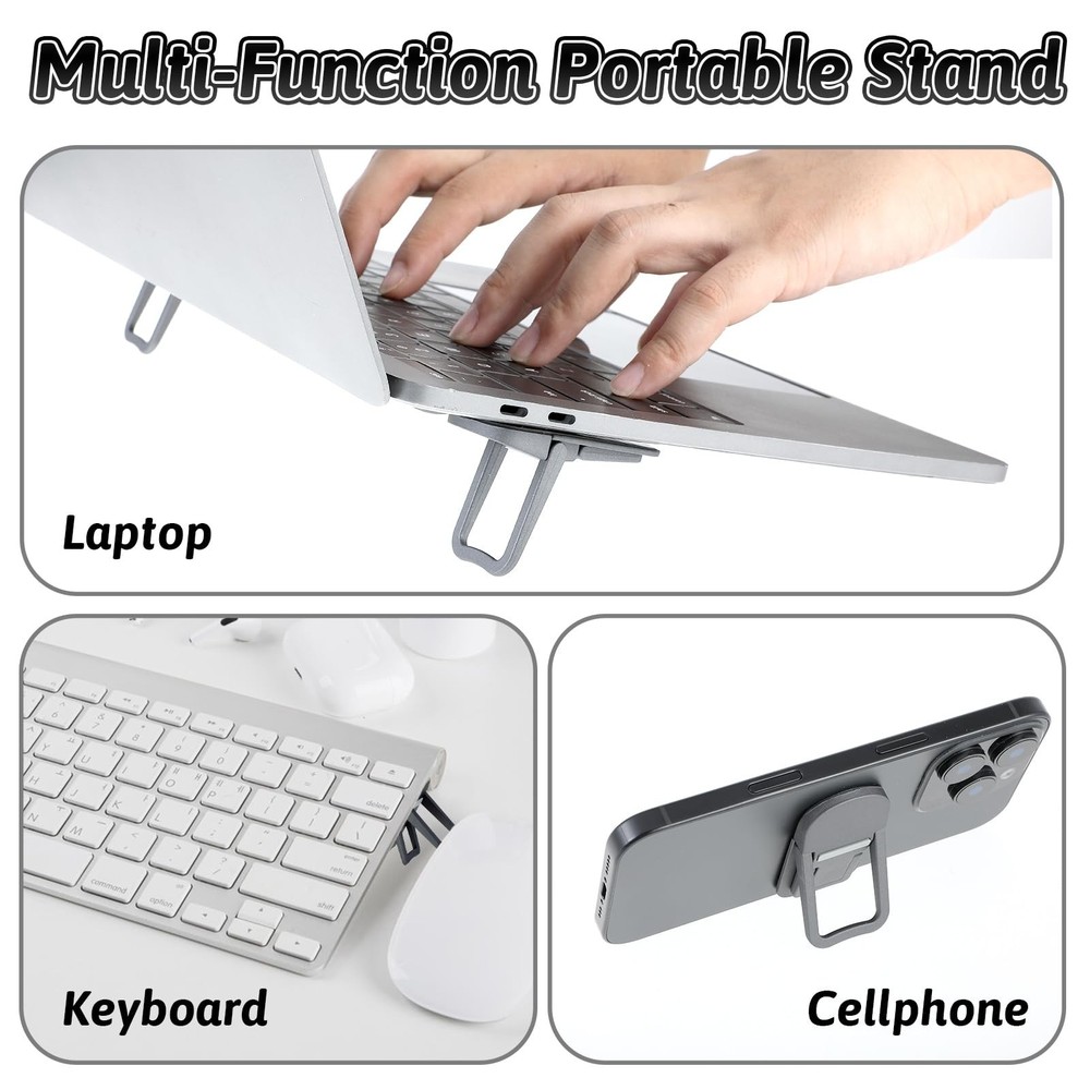 Bewudy 2 Pcs Portable Keyboard Riser, Dual Tilt Angle Adjustment Foldable Lap...