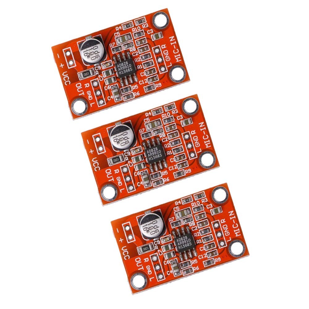3 PCS AD828 Stereo Dynamic Microphone Preamplifier Board Pickup Module DC