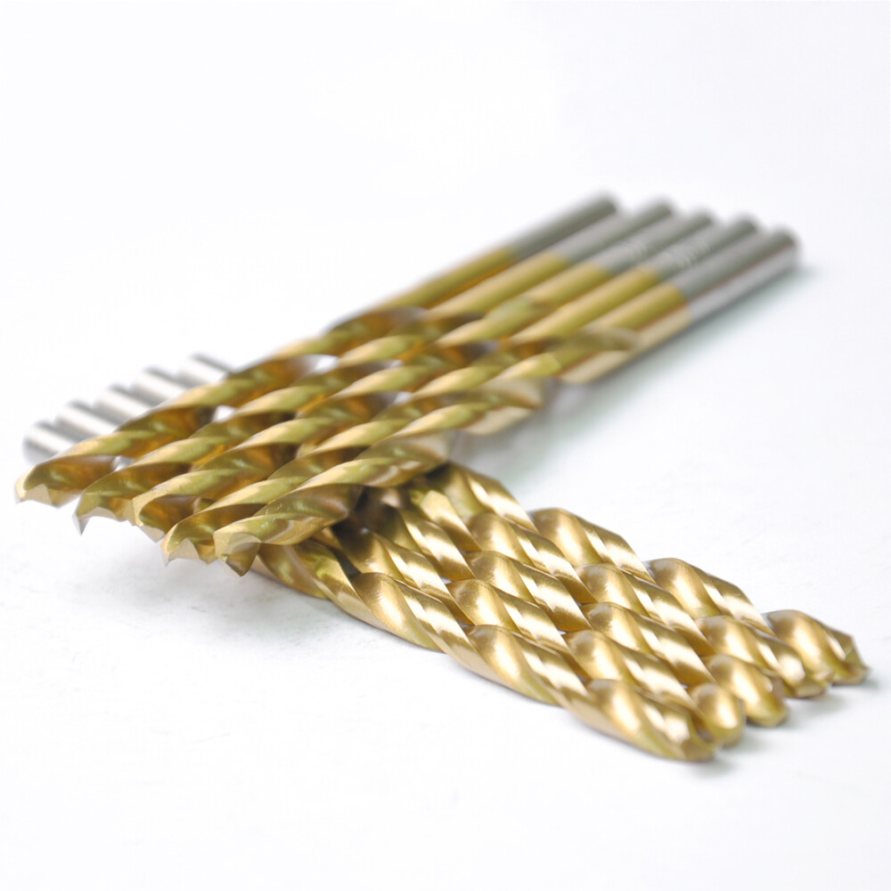 Drillforce 10PCS 7/64" Titanium Drill Bits Set HSS Metal Woodworking Drill Bit