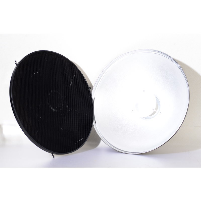 Priolite Beauty Dish Silver 55cm with Grid - Studio Reflector