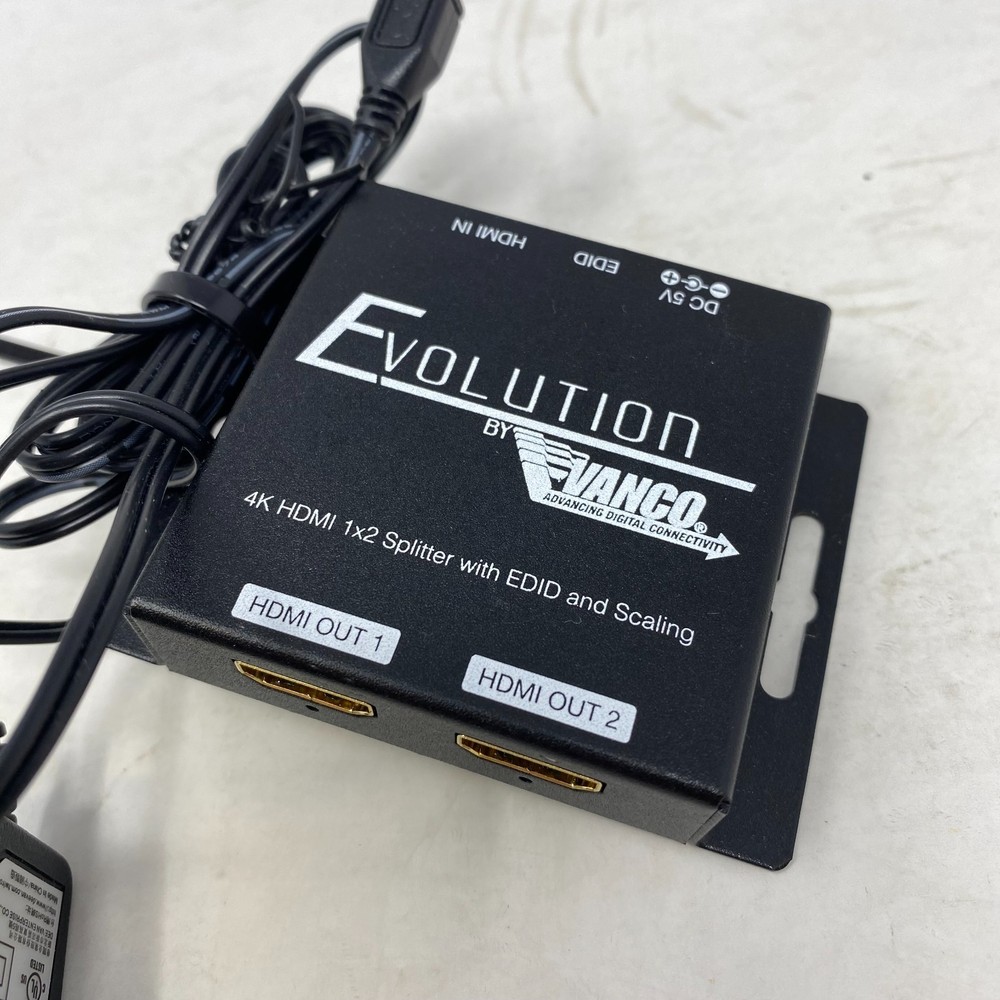Vanco Evolution 4k HDMI 1x2 Splitter w EDID and Scaling Untested