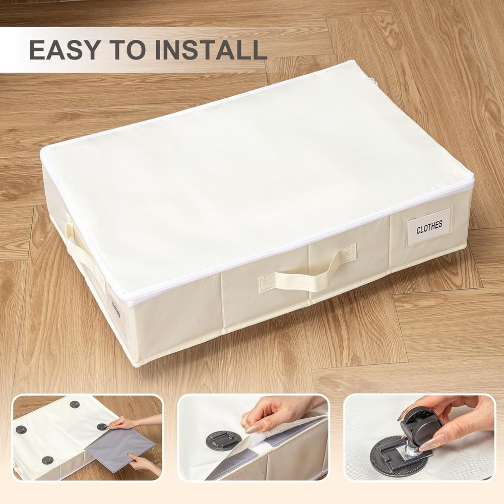 Under Bed Storage W/ Wheels 2 Pack Under Bed Storage Containers W/ Label Holders