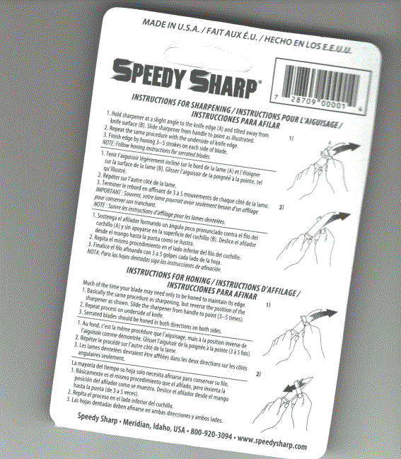 "The Original" Speedy Sharp Carbide Sharpener, Knife Sharpener, blue (3 pack)