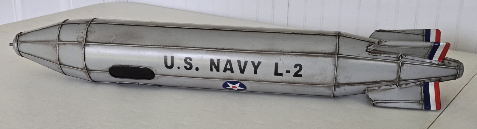 WWII 26" U.S. Navy L-2 Metal Model Hanging Blimp Airship Toy