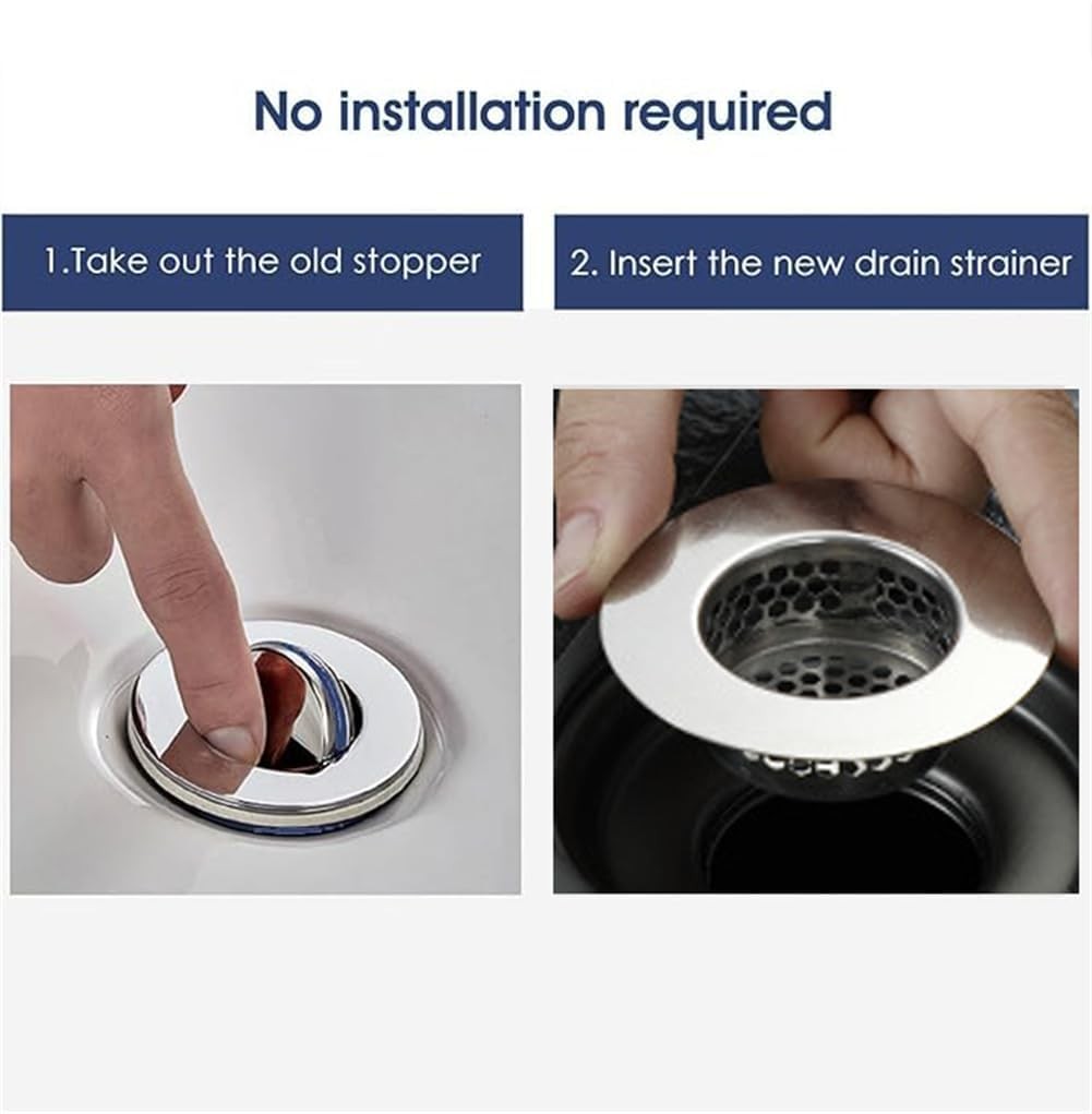 Bathroom Sink Strainer (2 Pack), Bathtub Drain Cover Lavatory Sink Drain Stra...
