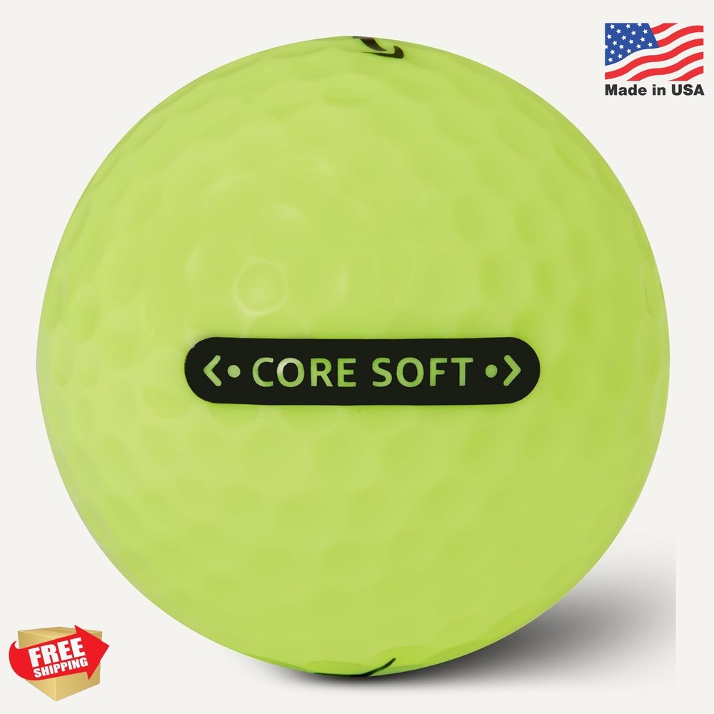 Amazon Basics Core Soft Golf Balls Yellow 24-Pack Low Compression